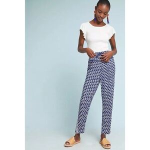 Anthropologie Pull on Blue Beaded Joggers Women's Medium Mermaid Vacation